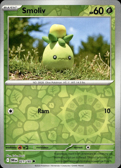 POKEMON SMOLIV 021 DESTINED RIVALS 182  REVERSE HOLO LP