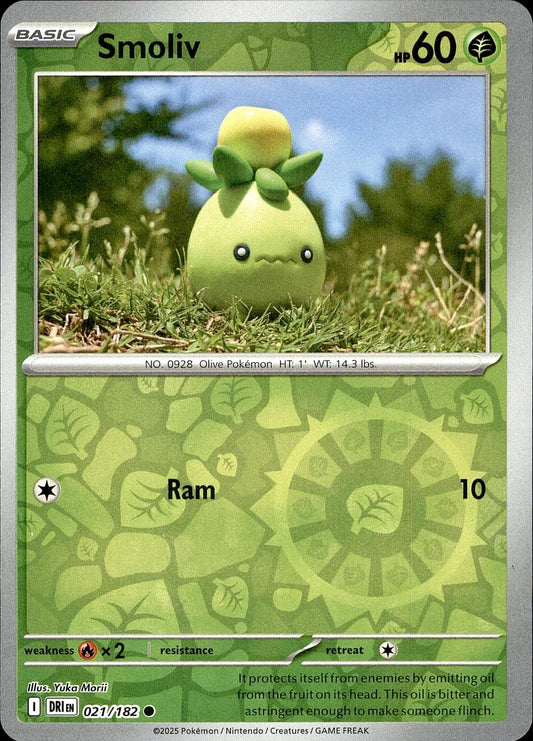 POKEMON SMOLIV 021 DESTINED RIVALS 182  REVERSE HOLO LP