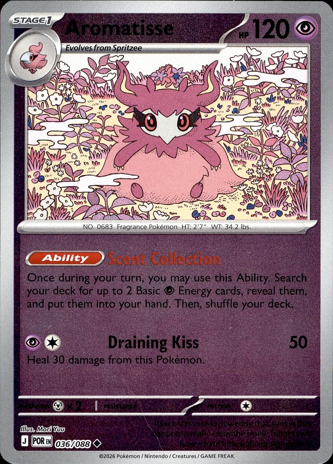 POKEMON AROMATISSE 036/088 PERFECT ORDER  REVERSE HOLO LP