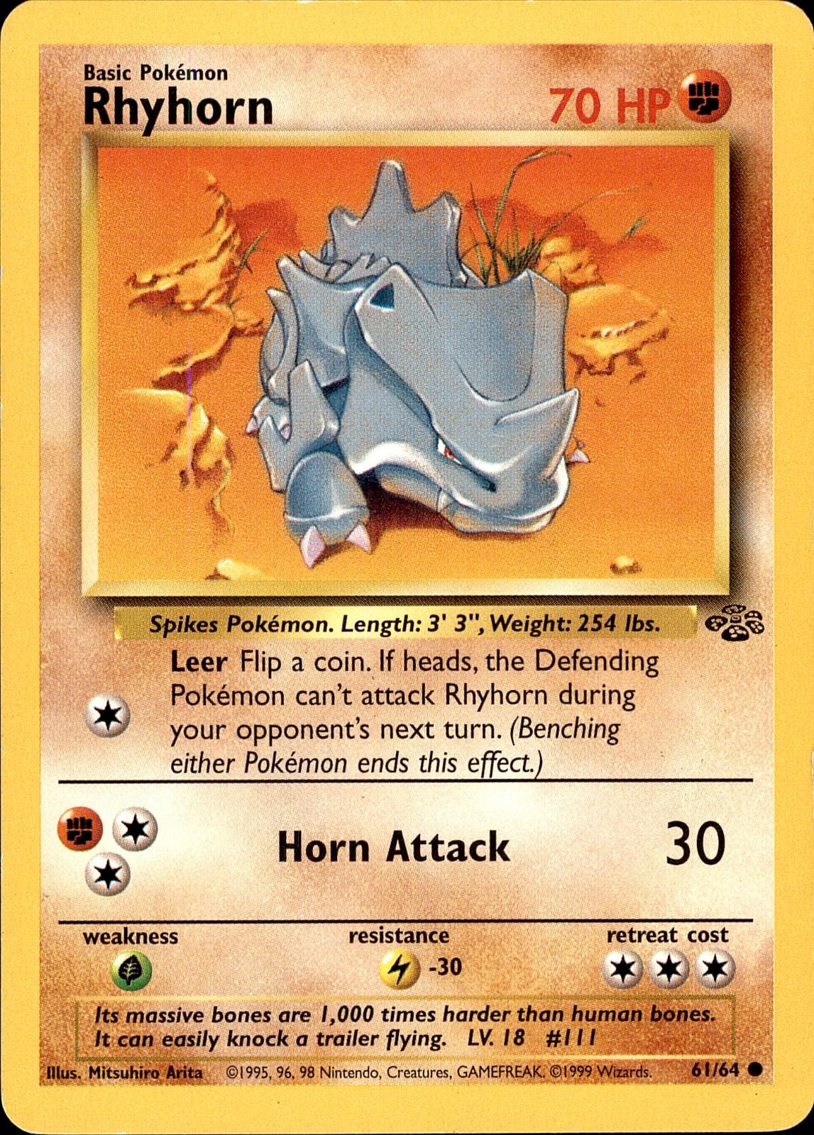POKEMON RHYHORN 61 Jungle 64  Unlimited LP