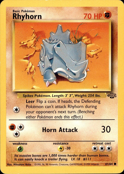 POKEMON RHYHORN 61 Jungle 64  Unlimited LP