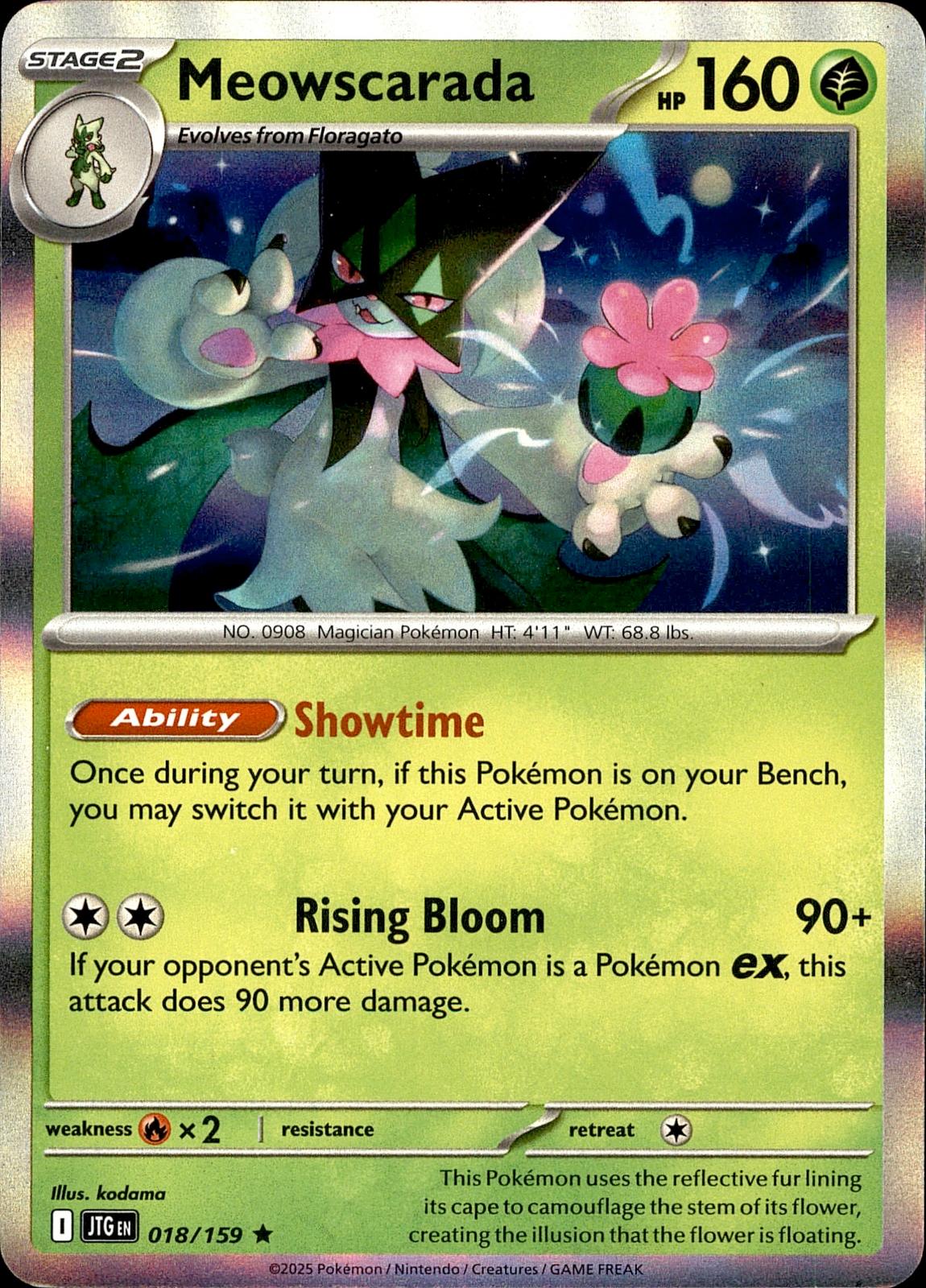 POKEMON MEOWSCARADA 018 JOURNEY TOGETHER 159  HOLO LP