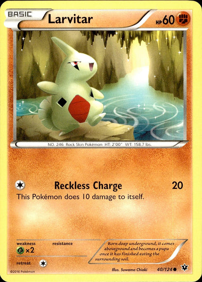 POKEMON LARVITAR 40 FATES COLLIDE 124  LP