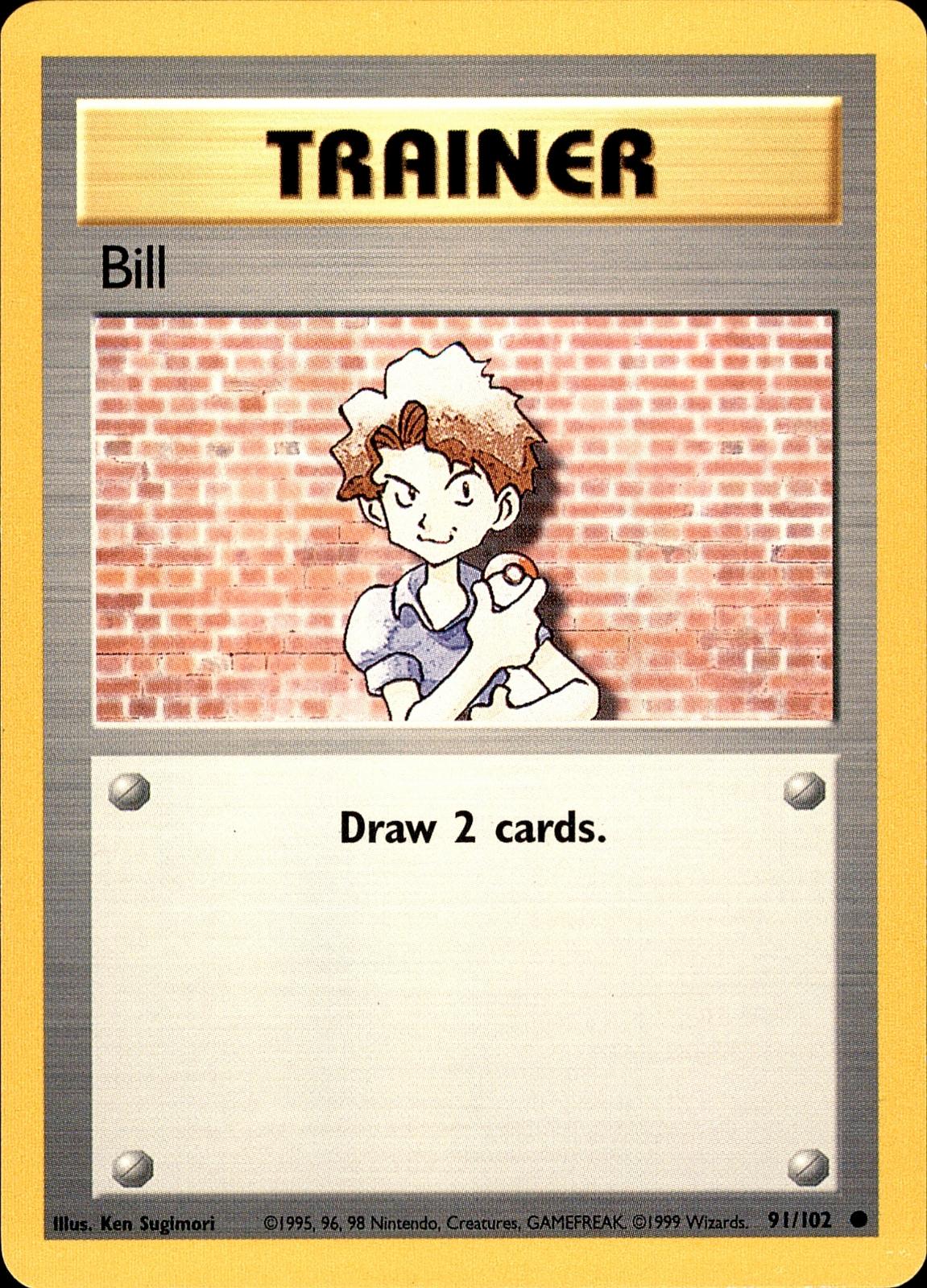 POKEMON BILL 91 BASE SET Unlimited 102  LP