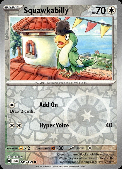 POKEMON SQUAWKABILLY 141 JOURNEY TOGETHER 159  REVERSE HOLO LP