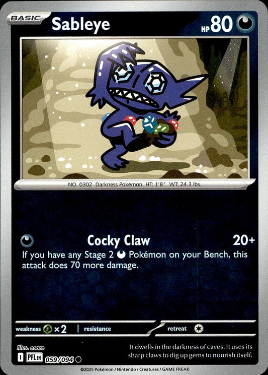 POKEMON SABLEYE 059 PHANTASMAL FLAMES 094  REVERSE HOLO LP