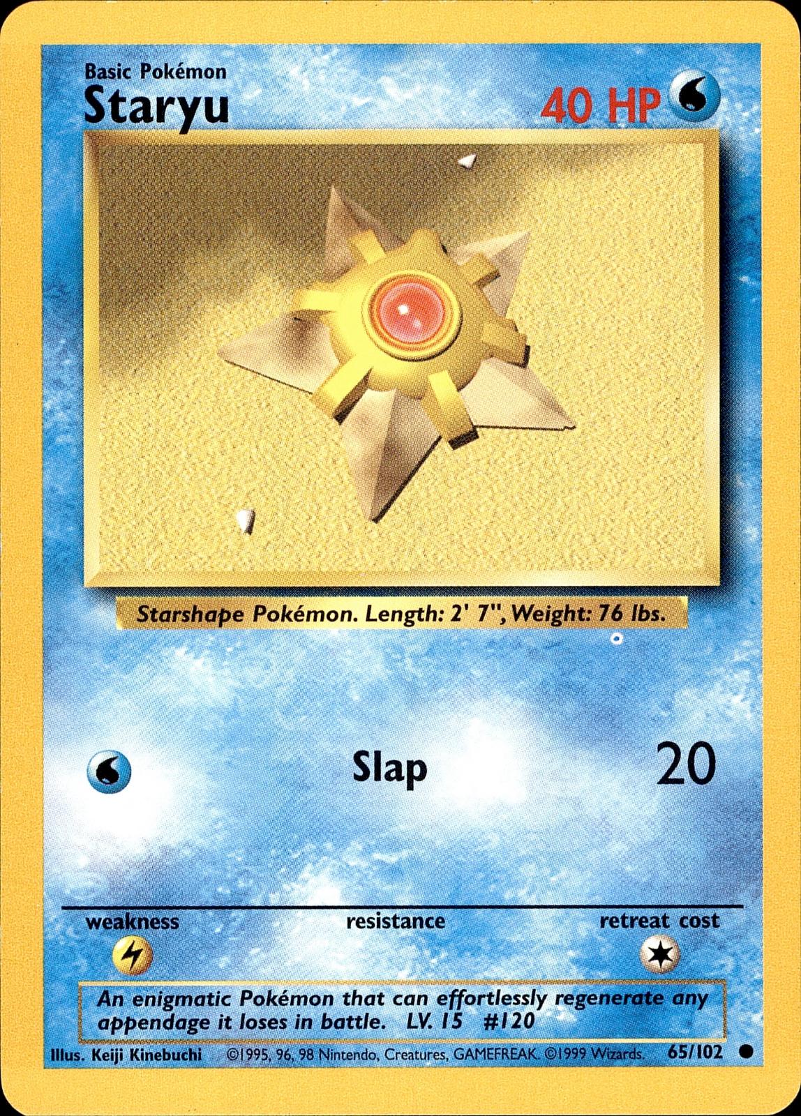 POKEMON STARYU 65 BASE SET Unlimited 102  LP