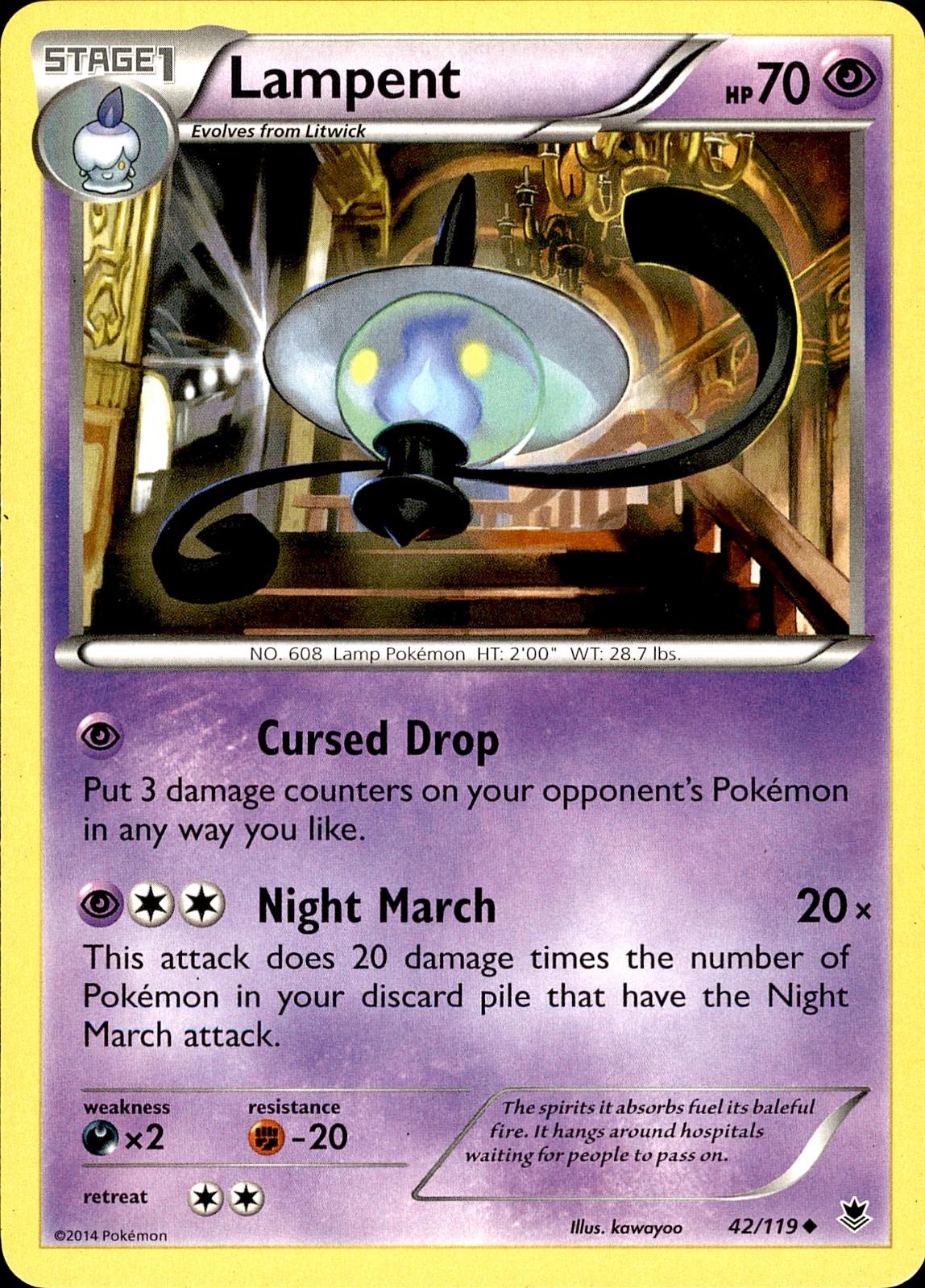 POKEMON LAMPENT 42 PHANTOM FORCES 119  LP